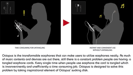可吸附在手机屏上的创意耳机（Octopus）