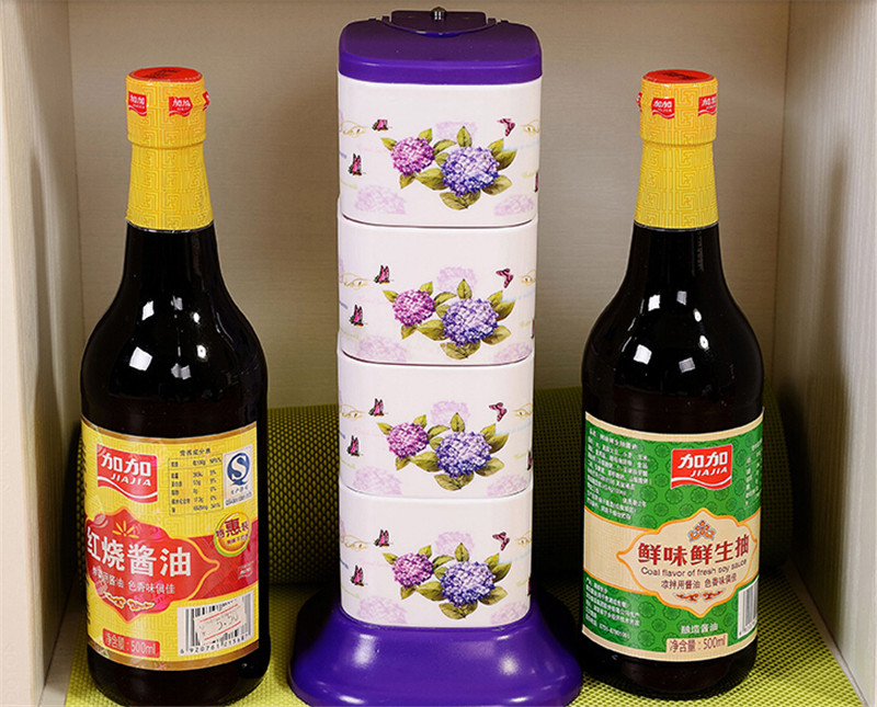 立式可旋转陶瓷创意调味盒